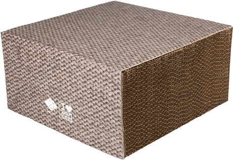 D D Home Ich liebe glückliche Katzen – Anneleen Bru – Freya Kratzblock aus Pappe L – 30 x 30 x 30 cm, Beige