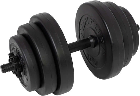Tunturi dumbbellset - halterset - totaal 15 kg - zwart vinyl - incl. gratis fitness app