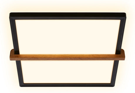 Briloner remsa - LED-Deckenleuchte - Deckenleuchte mit indirektem Licht - warmweißes Licht - 29 x 31,5 x 4 cm - schwarzes Holz