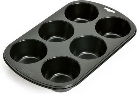 Kaiser Muffin-Backform – für 6 große Muffins – antihaftbeschichtet – schwarz – für einfaches Backen