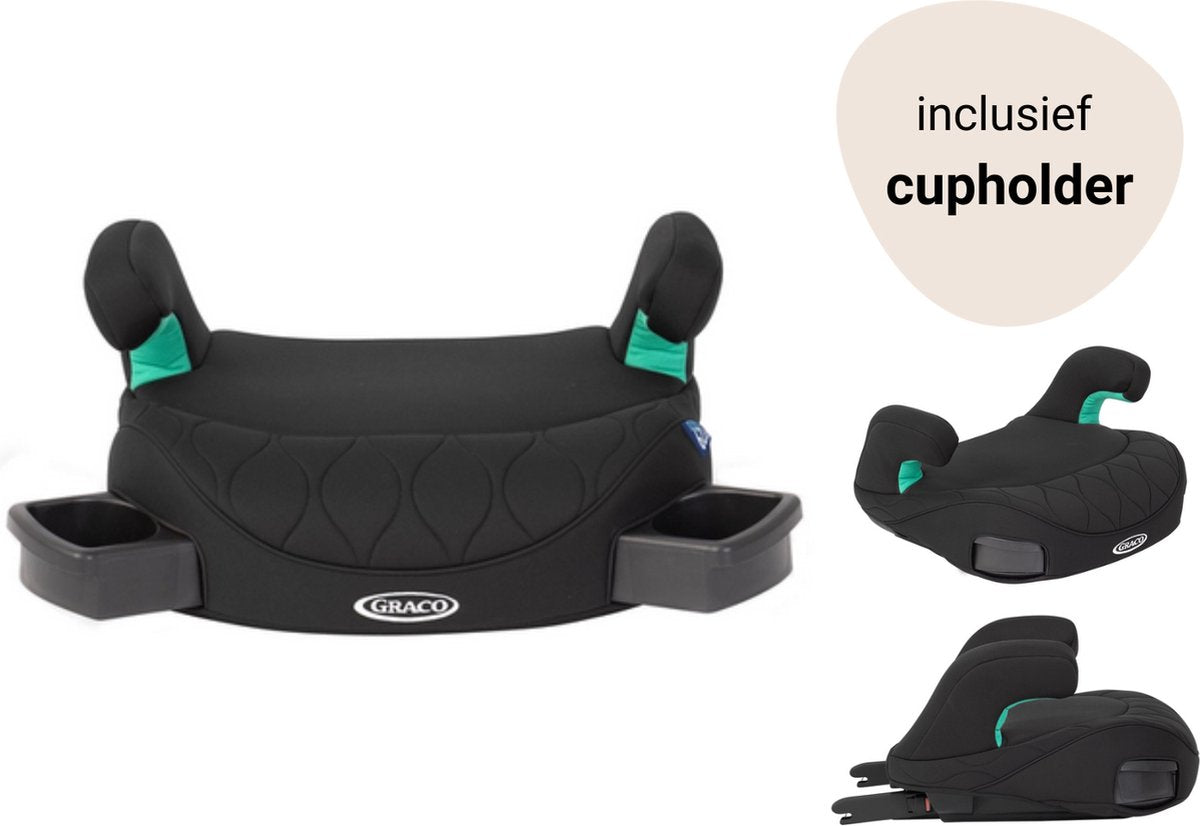 Graco booster max r129 - midnight - autostoelverhoger zonder rugleuning met isofix - van 137 tot 150 cm (ca. 7 tot 12 jaar)