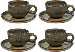 Serax - sergio herman surface - koffiekop + schotel - indi grijs - 13 ø - 4 stuks
