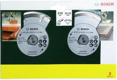 Bosch Diamantscheibe - 115 mm - für Fliesen und Baumaterialien