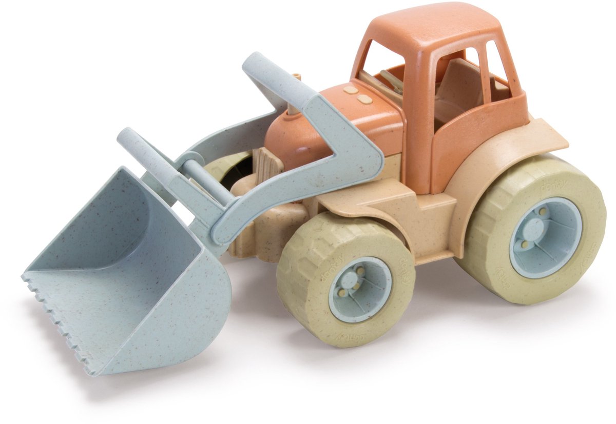 Dantoy Traktor mit Frontlader blau orange, 30cm