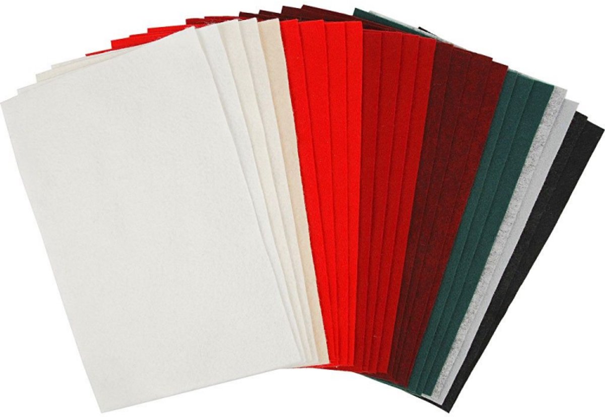 Creativ Company Hobbyfilz verschiedene Farben, 24 Blatt