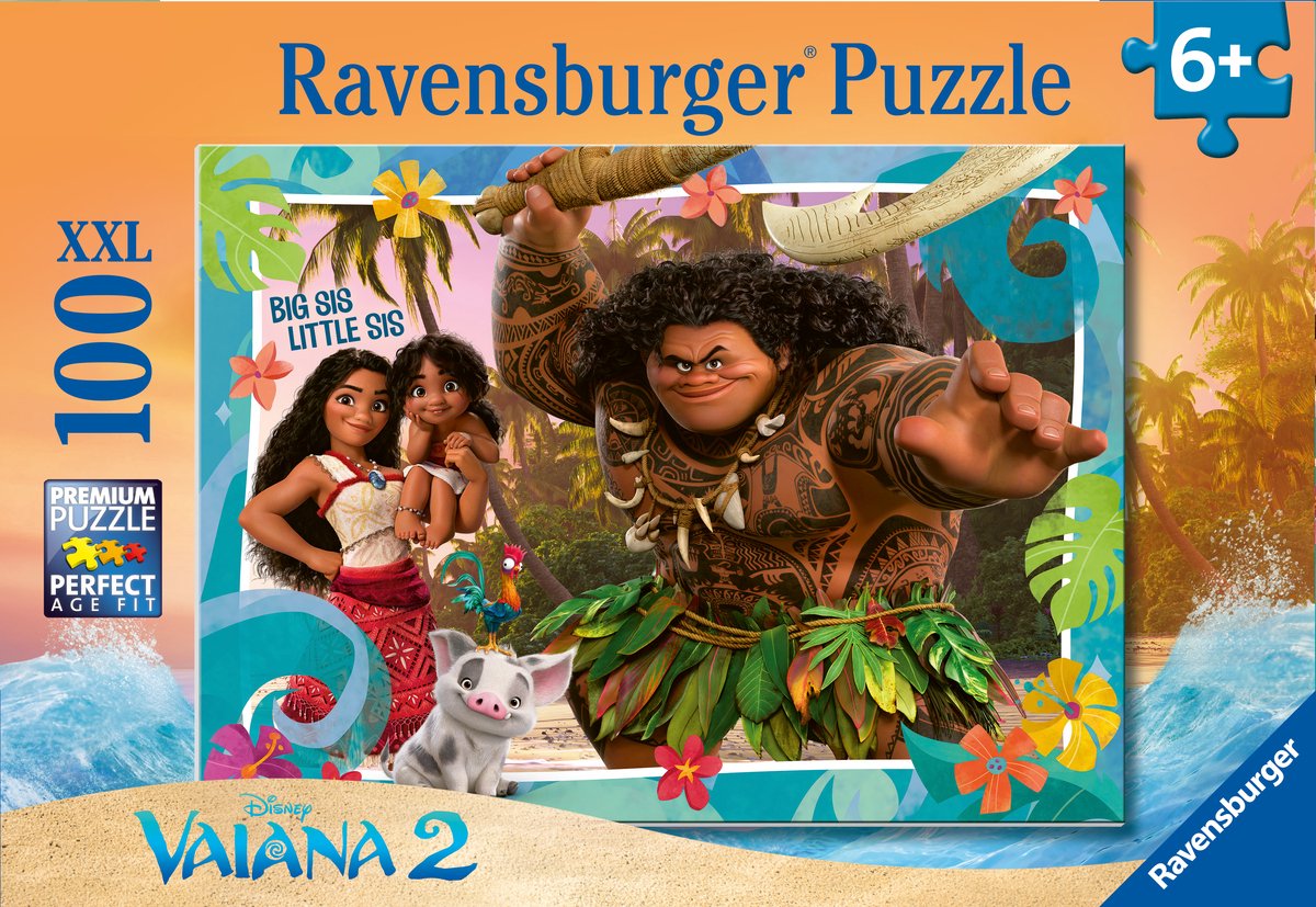 Ravensburger Puzzle XXL Disney Vaiana 2, 100 Teile.