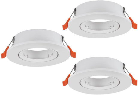 Eglo barranco inbouwspot - gu10 - ø 9 cm - wit - set van 3 stuks - kantelbaar