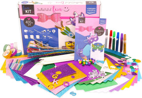 Vaessen Creative Bastelpaket Glitzer – Bastelbox für Kinder – 400 Teile