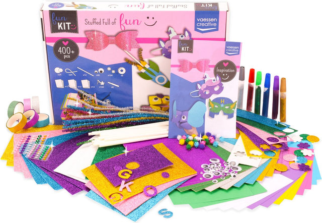 Vaessen Creative Bastelpaket Glitzer – Bastelbox für Kinder – 400 Teile