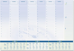 Sigel Schreibtischunterlage Zeit mit Kalender 2026 2027 2028 Format A2 30 Blatt zerreißbar