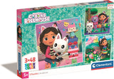 Clementoni Jigsaw Puzzle Super Color Square Gabby's Dollhouse, 3x48st.