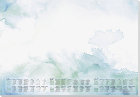Sigel Schreibtischunterlage Aquarell Meer mit Kalender 2026 2027 2028 Größe A2 30 Blatt zerreißbar