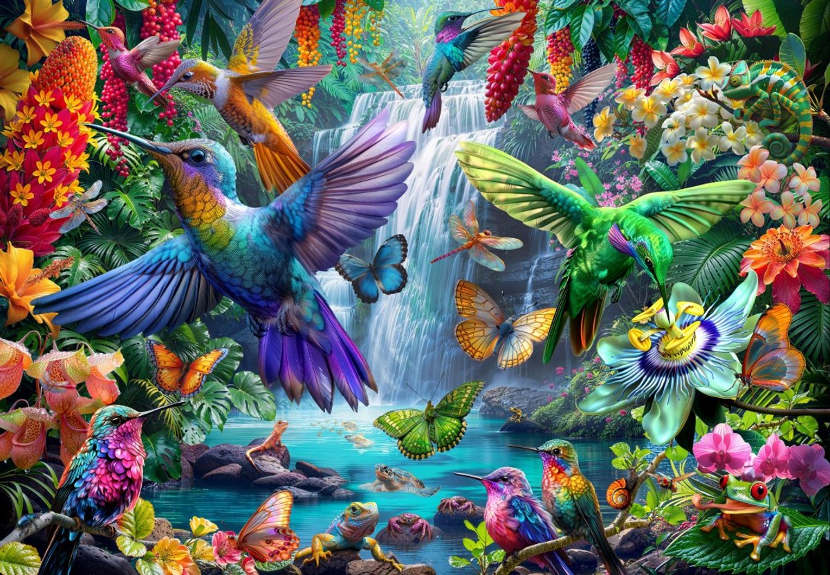 Bluebird puzzle legpuzzel tropical hummingbirds - 1000 stukjes dieren.