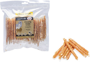 Beeztees Hähnchen-Kaustangen 100 Stück – 12,5 cm – Megapack – Hundesnacks – Hunde-Kaustangen – Rindfleisch mit Hühnergeschmack