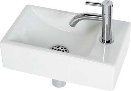 Plieger Austin Springbrunnen-Set – WC-Springbrunnen-Set – Springbrunnen-Set rechts – weiße Keramik – inkl. Brunnenhahn und Siphon