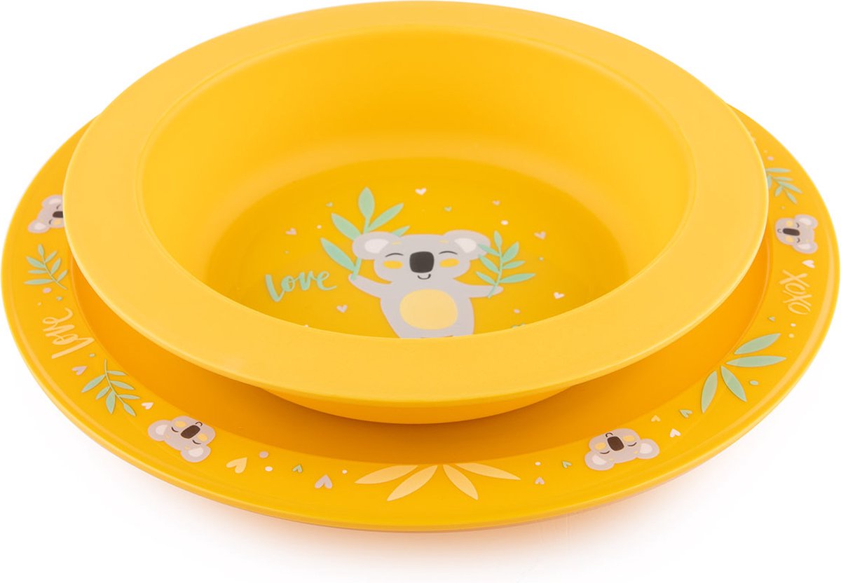 Canpol Babies - Geschirrset 2-tlg. exotische Tiere - gelb - 9m+ 9+ m