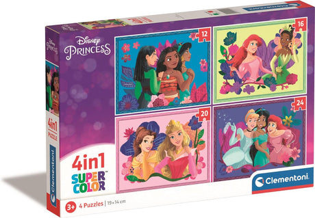 Clementoni-Puzzles Disney Prinzessin, 4in1