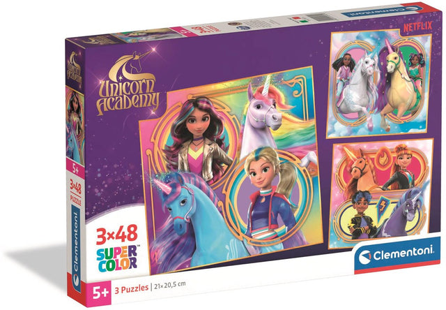 Clementoni Puzzle Einhorn-Akademie - 3x48tlg.