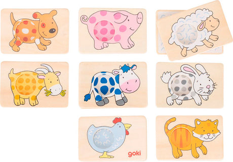 Goki Memory-Spiel - Tiere - 16 Teile - Holz - 3 Jahre