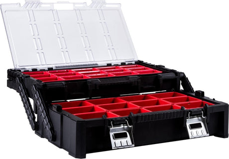 Keter freitragender Duo-Werkzeug-Organizer – m (22 Zoll) – 57,2 x 30,7 x 16,7 cm – schwarz rot