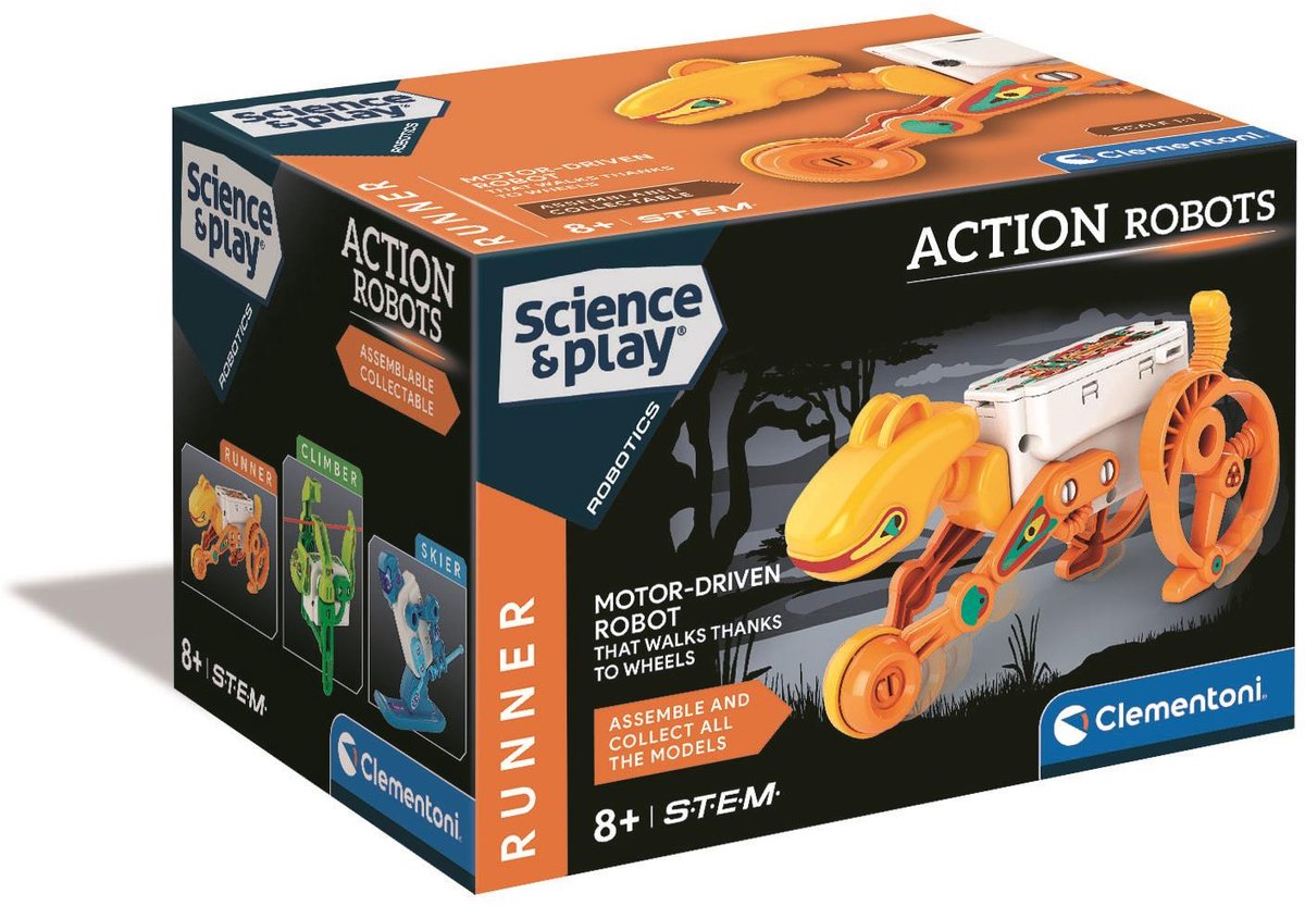 Clementoni Wissenschafts- und Spiel-Action-Roboter – Läufer