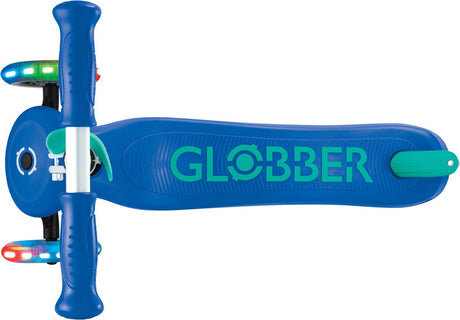 Globber 3-Rad-Roller – Primo Plus Lights Marineblau – Blau – leuchtende Räder – höhenverstellbar – von 3 bis 9 Jahren