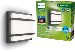 Philips led philips petronia wandlamp - ultra efficient - antraciet - 3,8w