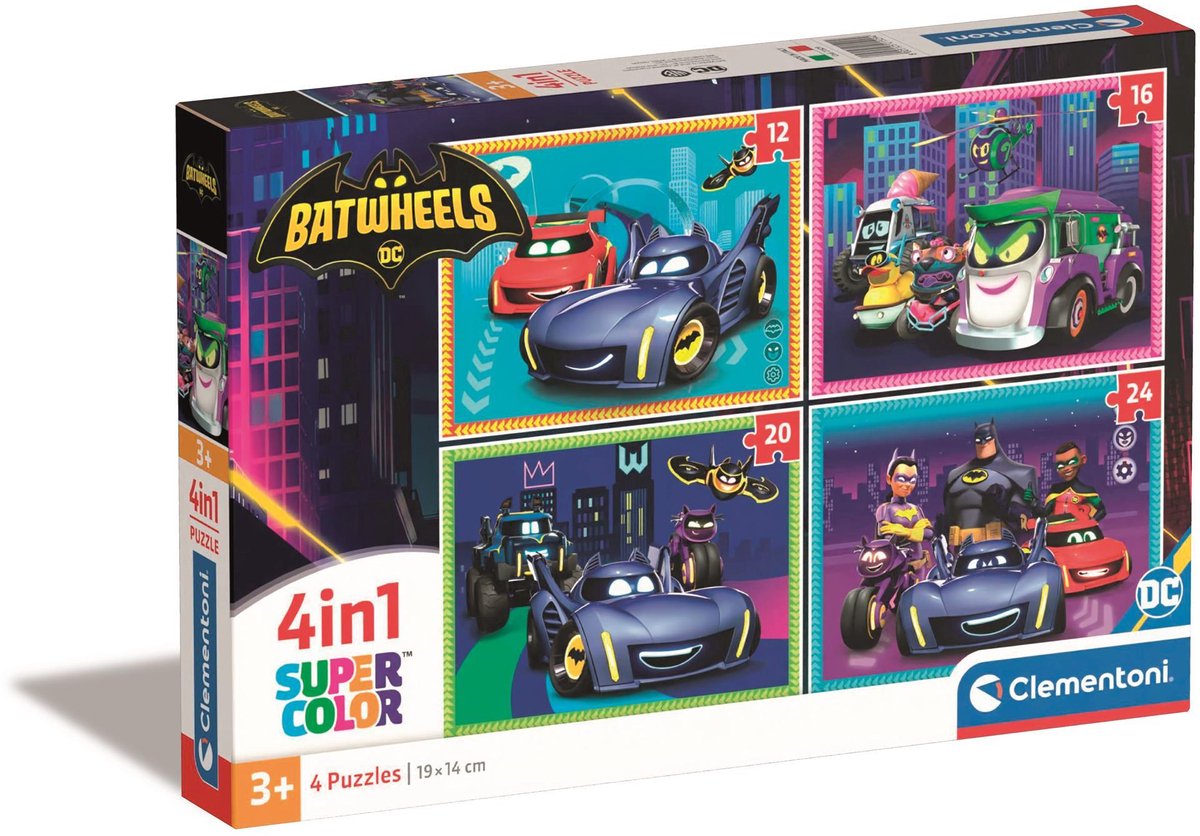 Clementoni Jigsaw Puzzle 4in1 BATWHEELS