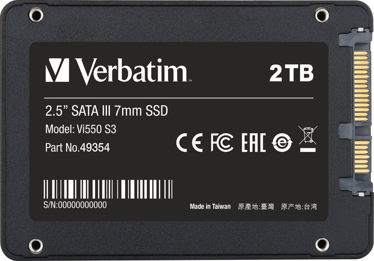 Verbatim vi550 s3 2 TB SSD-Festplatte (2,5 Zoll) SATA 6 GB S Retail 49354
