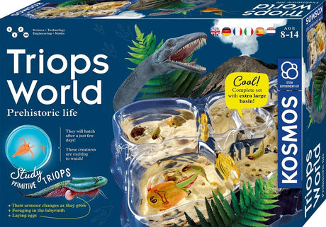 Kosmos Triops World – Experimentierset – Züchte uralte Krabben aus der Urzeit – inklusive Zuchtbox, Eiern und Futtersets – Triops World