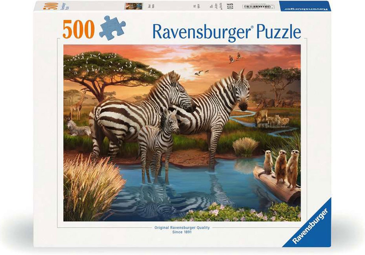 Ravensburger Jigsaw Zebras am Trinkort, 1000st.
