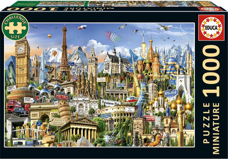 Educa – Puzzle – Europa-Symbole – 1000 Teile – Miniatur-Puzzle – Puzzle