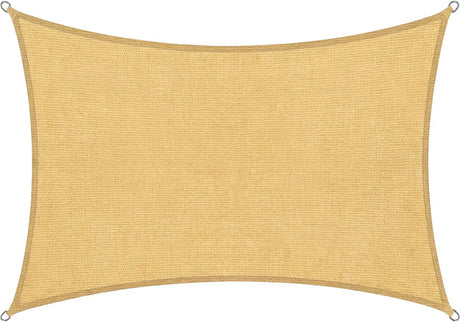 Abbey camp schaduwdoek - hdpe - 3 x 4 m - zand - zonnedoek - rvs ringen - valletta-340