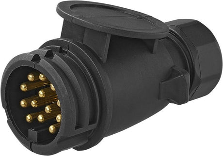 Proplus 13-polige jaeger stekker – aanhangerstekker voor caravan en aanhanger – direct plug-in – zwart