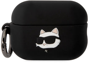 Karl lagerfeld - silicone hoesje - airpods pro 2 - choupette head 3d - zwart