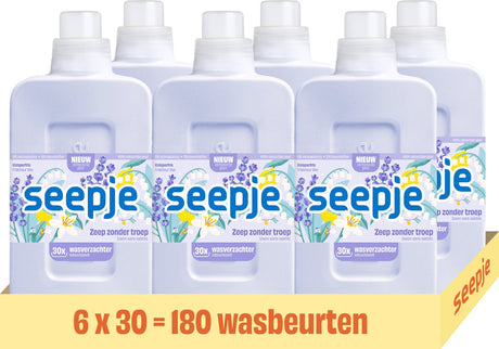 Seepje wasverzachter knisperfris - 180 wasbeurten - 6 x 750ml - voordeelverpakking