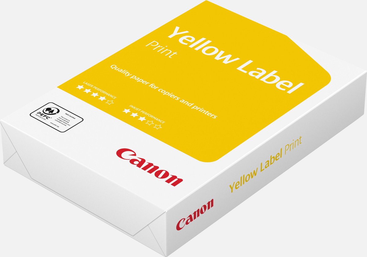 Canon kopieer printpapier - yellow label copy - pefc - a4 - 80 grams - 1 pak a 500 vel
