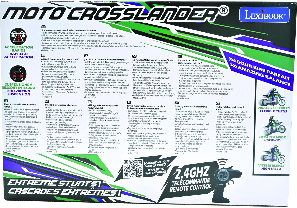 Lexibook Moto Crosslander® 2,4 GHz, extremer Stunt mit Lichteffekten.