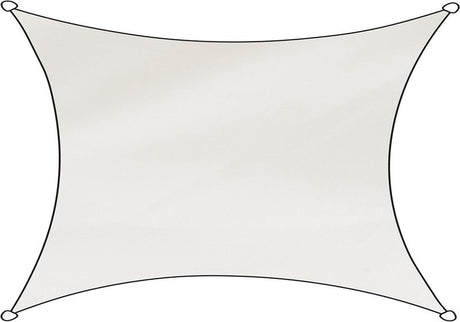 Livin' outdoor livn schaduwdoek como polyester rechthoekig 3x4m wit - 100% uv-bescherming - dikte doek: 160 gr m2 - inclusief bevestigingskoord en rvs bevestigingsringen