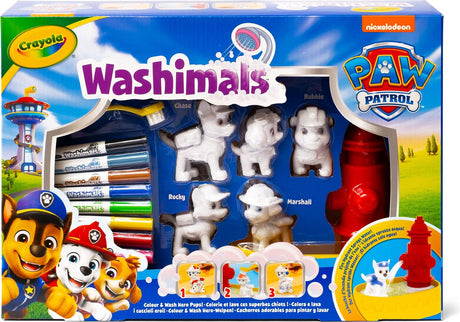 Crayola - washimals - hobbypakket - paw patrol - activiteitenset met 5 puppy's en bad met brandkraan