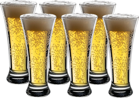 Secret de gourmet bierglazen - flutes vaasje - transparant glas - 6x stuks - 320 ml - oktoberfest - feest - cadeau