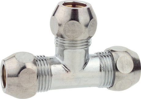 Kirchhoff MS Klemmverschraubung T-Stück – Chrom – 3 8 x 10 mmq