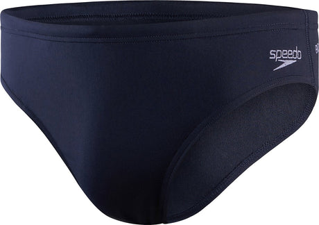 Speedo eco+ Brief 7 cm Herren – Herren-Badehose – chlorbeständige Badehose Herren – enge Sport-Badehose mit Kordelzug – Marineblau – S