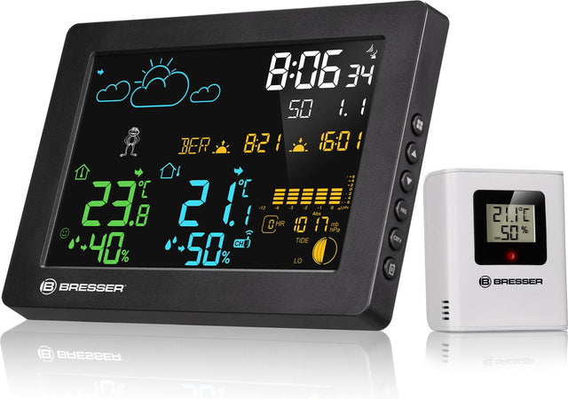 Bresser Wetterstation - meteotemp baro - mit Farbdisplay - für drinnen und draußen
