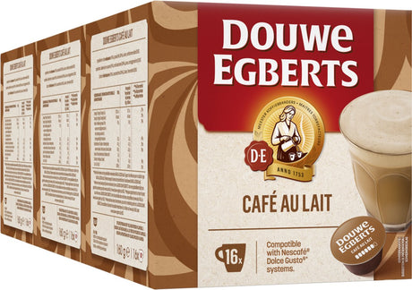 Douwe egberts café au lait dolce gusto koffiecups- 3 x 16