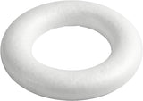 Kreativfirma Styropor Ring White mit flachem Rücken, 35 cm