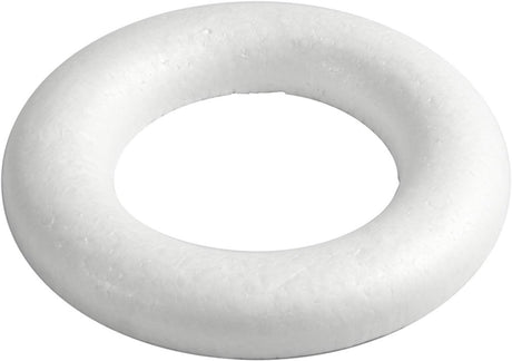 Kreativfirma Styropor Ring White mit flachem Rücken, 35 cm