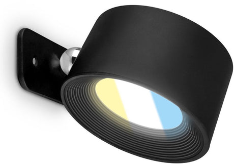 B.k.licht briloner tari - Wandleuchte wiederaufladbar im Innenbereich - dimmbar mit Touch - CCT - drehbar - mit Magnet - Batterie und kabellos - USB-C - Schwarz