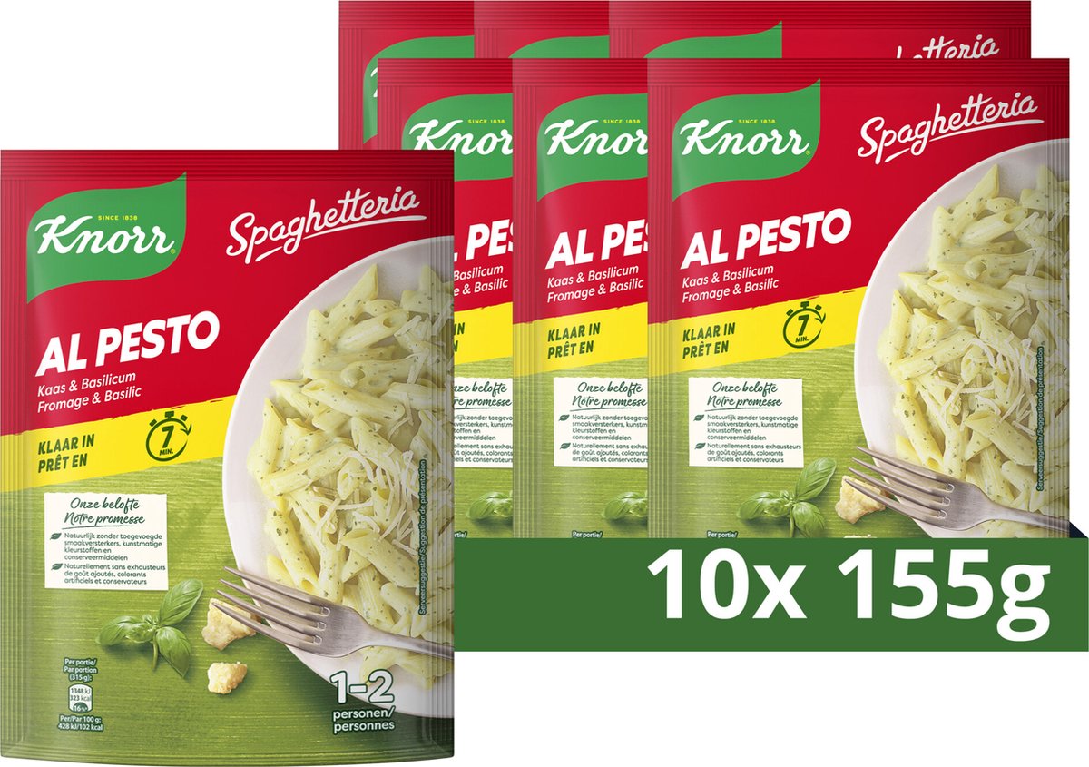Knorr spaghetteria pastagerecht - al pesto - deze maaltijd is klaar binnen 7 minuten - 10 x 155 g