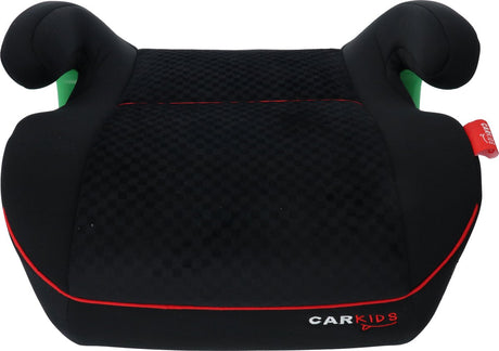 Carkids i-Size Sitzerhöhung Alfie – Isofix-Verbindung – entspricht i-Size R-129 Standard – für Kinder von 125–150 cm – abnehmbarer waschbarer Bezug – schwarz rot